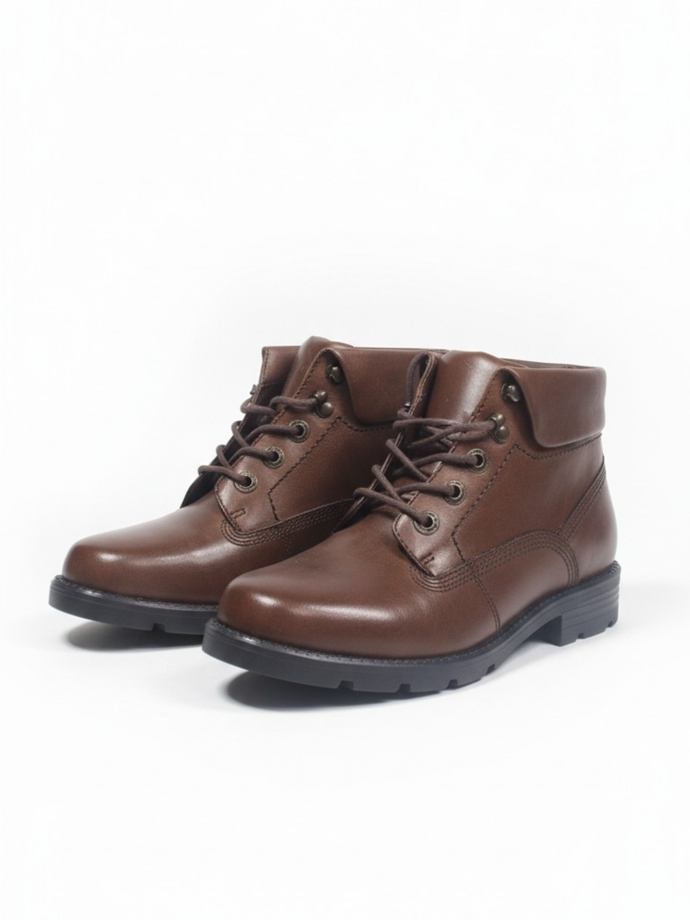 Earth Shoe Village Men's Brown Leather Chukka Ankle Boots Lace-Up Round Toe 6.5W
